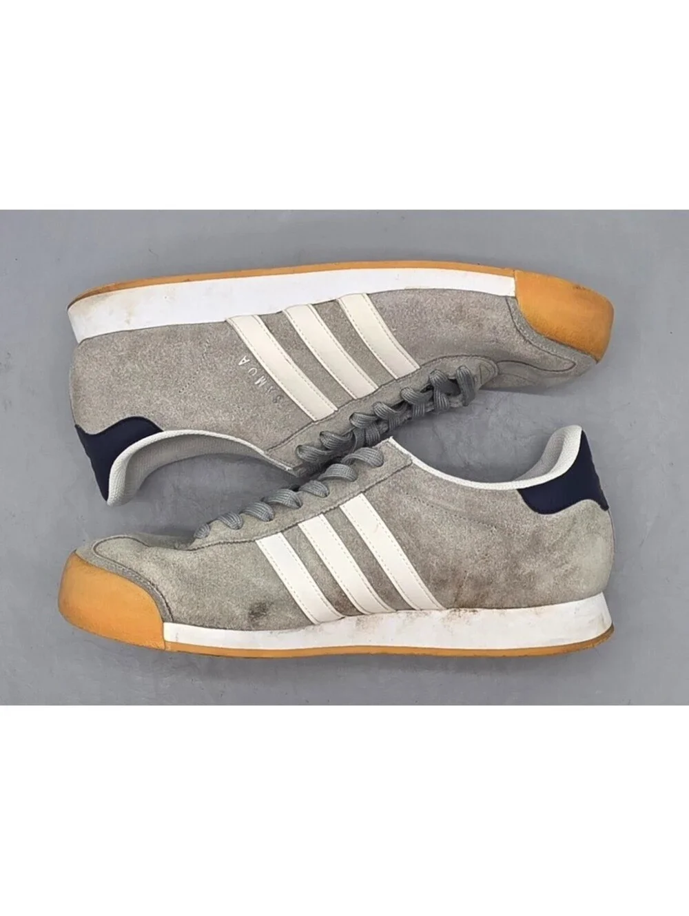🔥 ADIDAS Samoa Gray Suede Lace Up Tennis Shoes Sneakers, Size 12 🔥